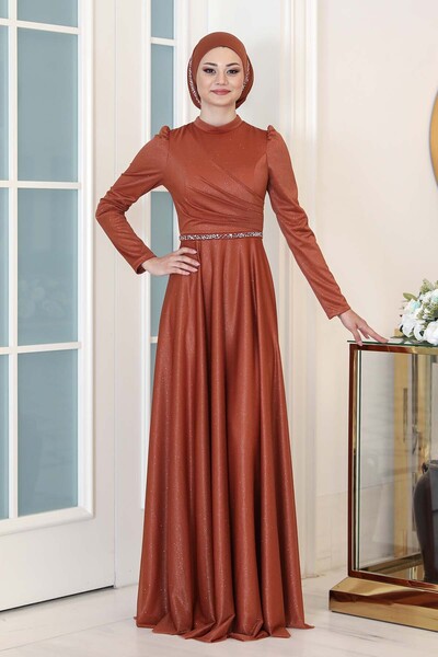 AHUNUR Tesettürde Mutluluk Sparkling Işıl Tesettür Evening Dress