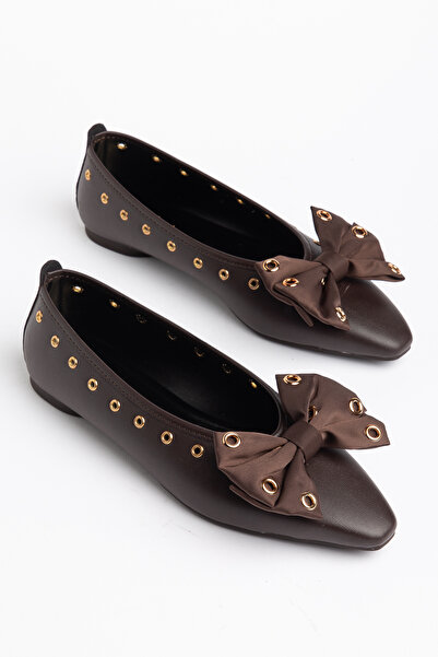 MODA MHS Παπούτσια μπαλαρίνας με λεπτομέρειες από πατρίντζα και φιόγκο, για κ...