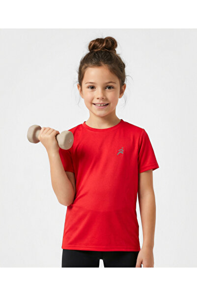 Pine Active Solid Half Sleeves Athleisure T-Shirt - Red