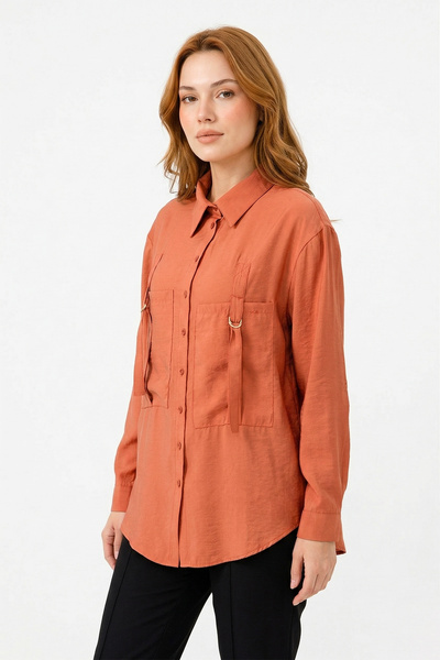 Ceremony Shirt with Two Front Pockets and Buckle Detail 191 Kiremit