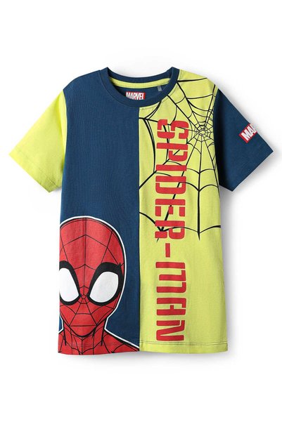Pine Kids Marvel تي شيرت من قماش الجيرسيه ذو أكمام نصفية بتصميم مطبوع لشخصية ...