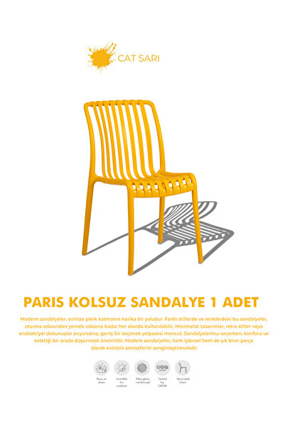 Daim Plastik PARİS | 1 ADET KOLSUZ LUX CAFE & RESTAURANT SANDALYESİ