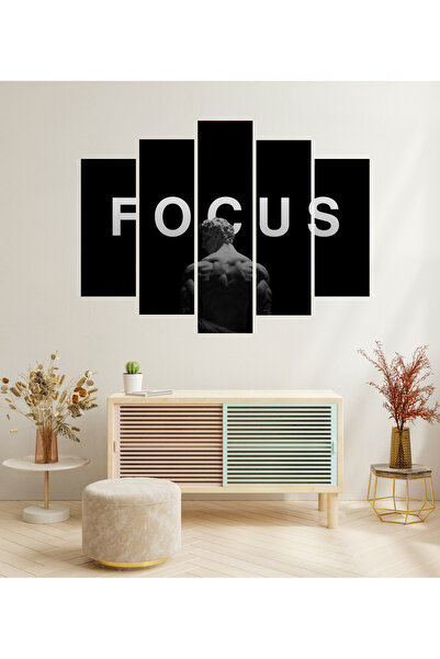 tablomaxtbx 5 Parça Focus Odak Motivasyon Disiplin Stoa Heykel Dekoratif Salo...