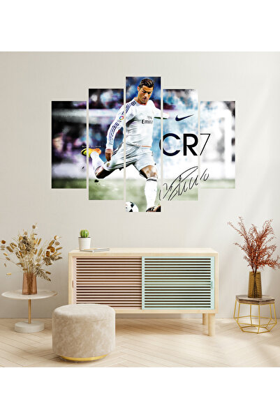 tablomaxtbx 5 Parça Cristiano Ronaldo CR7 Futbol Dekoratif Poster Salon Oda D...