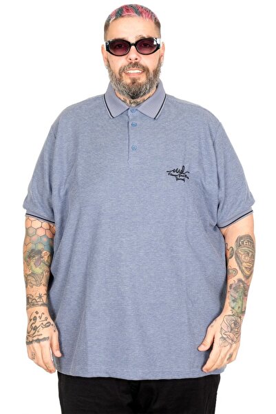 ModeXL Ανδρικό μπλουζάκι πόλο με λαιμόκοψη Mode XL σε μεγάλο μέγεθος Waffle M...