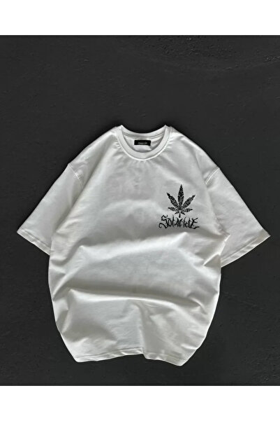 Wear Up Μπλουζάκι Unisex Crew Neck Printed Oversize - Λευκό