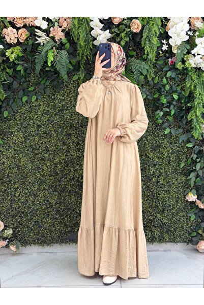 Moda Fatma Pamuklu Keten Elbise