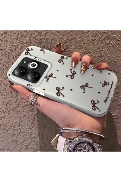 CHICASELUX Tecno Spark Go 2024 Compatible High-Quality Brown Bow and Dot Prin...