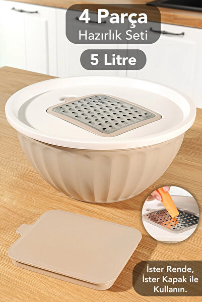 Meleni Home 4 Piece Grater Storage Container - 5 Lt Large Size Multi-Purpose ...