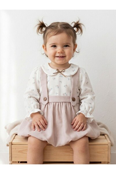 Cherrys Bebek Balloon Skirt Rose Baby Girl Dress
