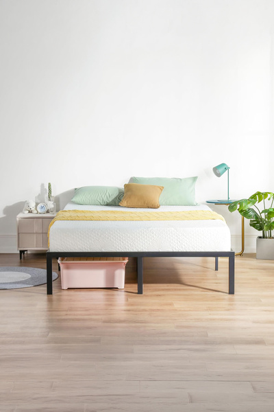Yanara Metal Bed Frame: Simple, heavy-duty single platform with under-bed storage.