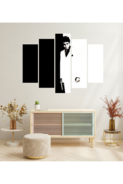 tablomaxtbx 5 Parça Scarface Yaralı Yüz Alpaçino Tony Montana Dekoratif Salon...