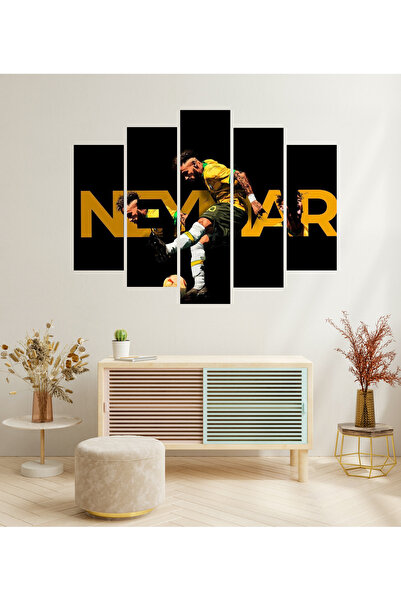 tablomaxtbx 5 Parça Neymar Dekoratif Poster Salon Oda Duvar Spor Hediye Moder...