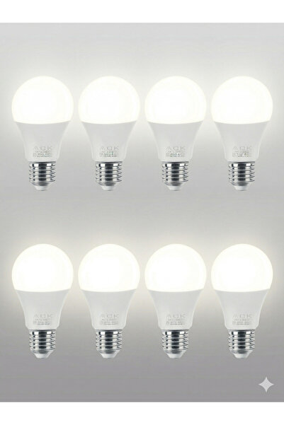 ACK LED Ampul 9W E27 A60 4000K 8 Adet
