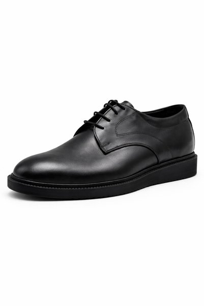 BESS SHOES 100% Genuine Leather Black Comfortable Classic Men's Shoes