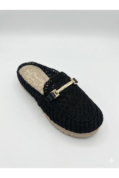 M&R YORGUNER Women's Black Beige Mink Knitted Gold Buckle Detailed Daily Orth...