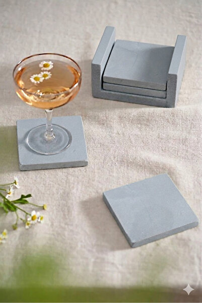 SIRÉ Studio Marble Coasters & Stand Set (4-Piece) |   Minimal & Multi-Purpose...