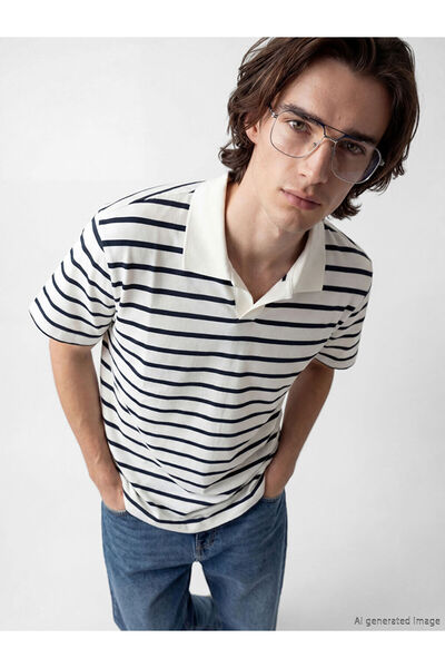 LC Waikiki Esvab • Modern & Distinctive Devrik Roba Collar Striped Men's T-Shirt
