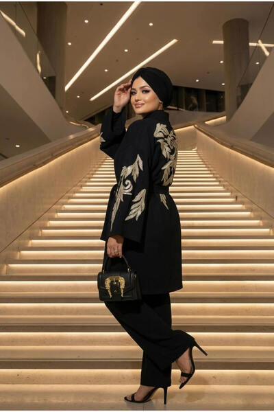 Moda Nurhan Siyah Tasarım Kimono