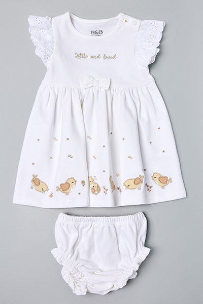 R&B Appliqued Fit & Flare Dress with Bloomers