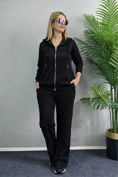 Wear Up بلوزة نسائية بأكمام طويلة وقلنسوة وسحاب أمامي من الفيسكوز بخيطين مع ب...