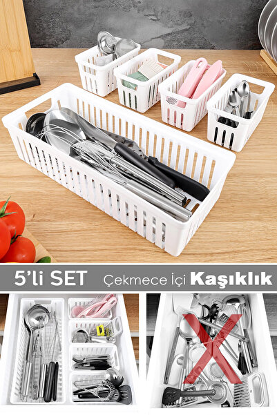 Meleni Home Σετ αρθρωτών μαχαιροπήρουνων 5 τεμαχίων - Συρταριέρα πολλαπλών χρ...