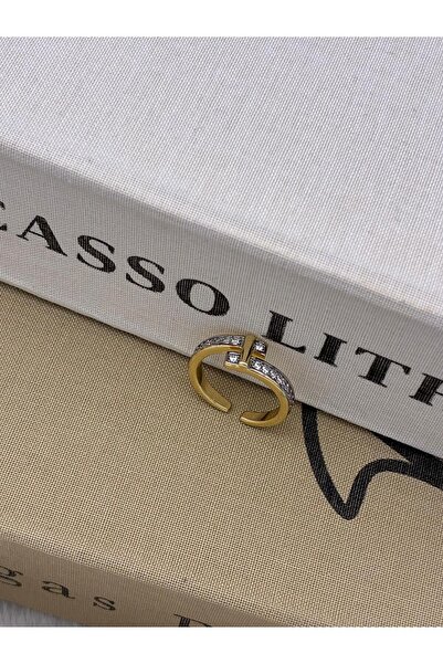 Hedef Bijuteri Gold Color Modern Zircon Stone Special Series Adjustable Brass...