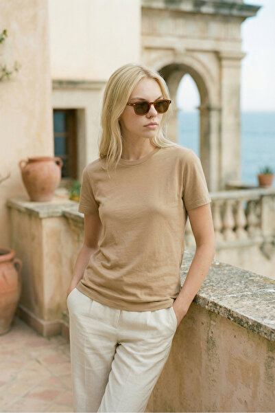 Mero Life Γυναικείο μπλουζάκι από 100% βαμβάκι Basic Comfortable Fit Lycra με...