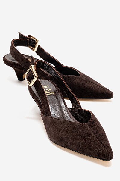 LuviShoes Γυναικεία παπούτσια με χαμηλό τακούνι DIORIS από γνήσιο δέρμα καφέ ...