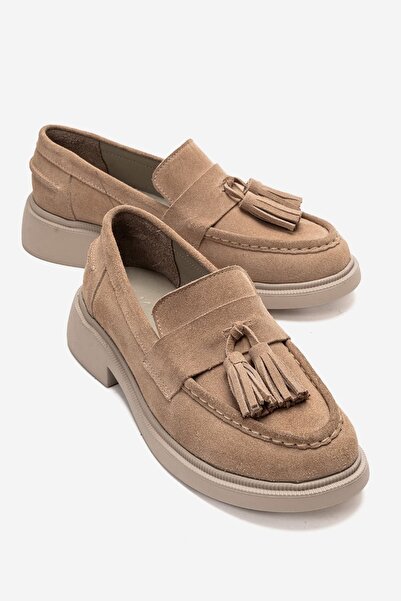 Zeynep Sıradağlı Γυναικεία παπούτσια Amelia από γνήσιο δέρμα Loafer Mink Suede