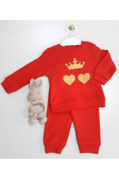 Sönmez Baby Silvery Heart Patterned Seasonal Pajama Set for Baby Girls (Double)