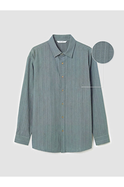 LC Waikiki Gray Comfortable Fit Linen Blend Men's Shirt