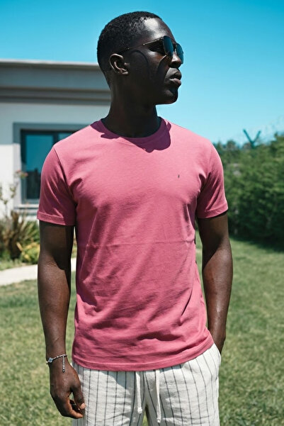 MATERIAL Men's Relaxed Casual Summer Pink T-Shirt