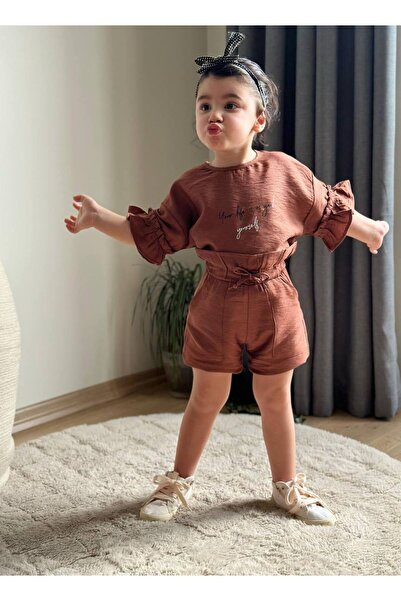 CHİCKİDSWEAR Κοριτσίστικο Σετ Σορτς Καλοκαιρινό Άνετο Ελαστικό Σορτς με Μπλου...