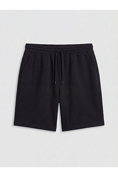 LC Waikiki Giyçık Storeden Black Women's Shorts with Elastic Waist