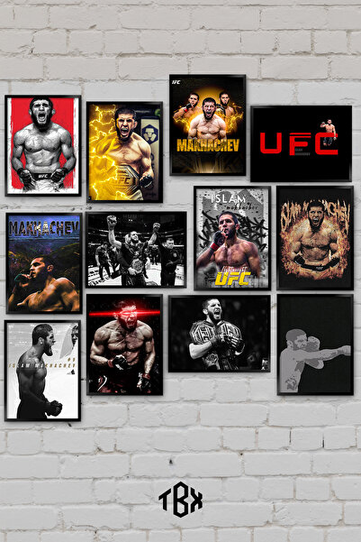tablomaxtbx 12 Parça Islam Makhachev UFC MMA Dağıstan Şampiyon Dövüş Spor Dek...