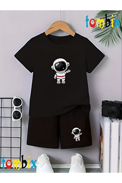 tombix Little Astronaut Printed T-Shirt Shorts Summer Children's Set