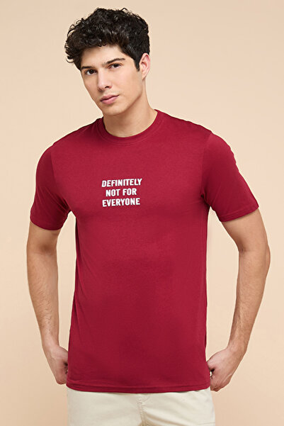 R&B Typography Print T-Shirt with Crew Neck and Short Sleeves