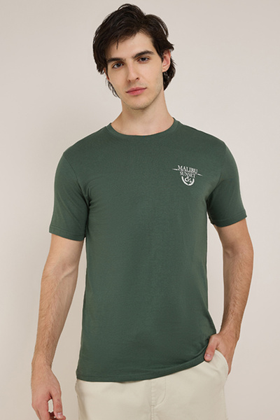 R&B Printed T-Shirt with Crew Neck and Short Sleeves