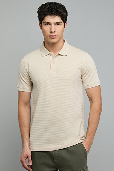 R&B Textured Polo T-Shirt with Short Sleeves
