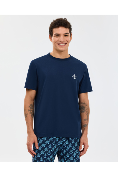 SKECHERS M regular t-shirt men's navy blue t-shirt s2610117-0505
