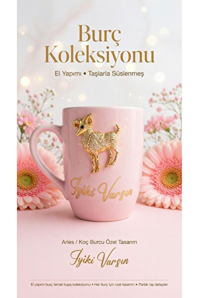 LAYLAEVENTS Koç Burcu Lüx broş Figürlü Kişiye özel Yazılı -Kupa