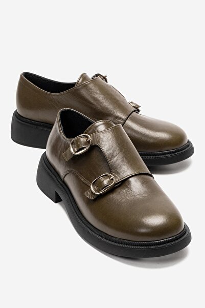 Zeynep Sıradağlı Evelyn Γυναικείο Loafer από Γνήσιο Δέρμα Χακί