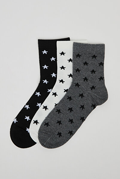 R&B 3 Pack Patterned Crew Socks