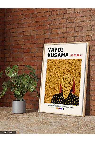 Evinemoda Jajoi Kusama portret, jednodijelna slika u drvenom okviru