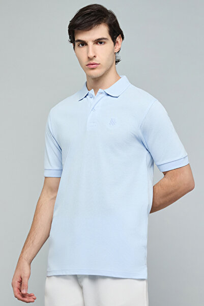 R&B Solid Polo T-Shirt with Short Sleeves