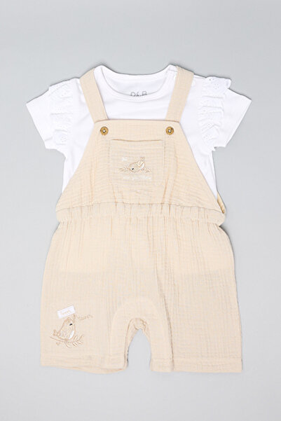 R&B Solid Top and Embroidered Romper