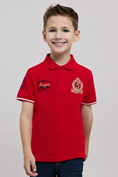 R&B Embroidered Polo T-Shirt with Short Sleeves