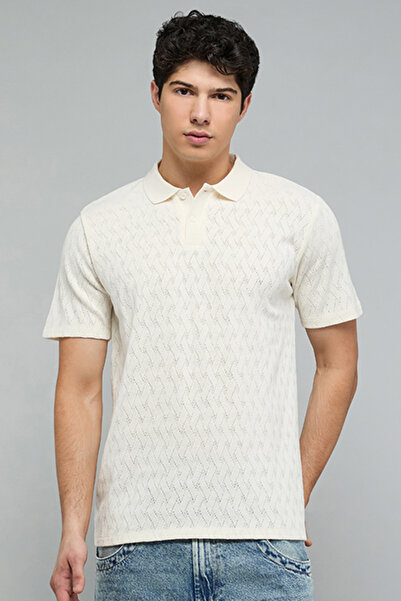 R&B Jacquard Polo T-Shirt with Short Sleeves