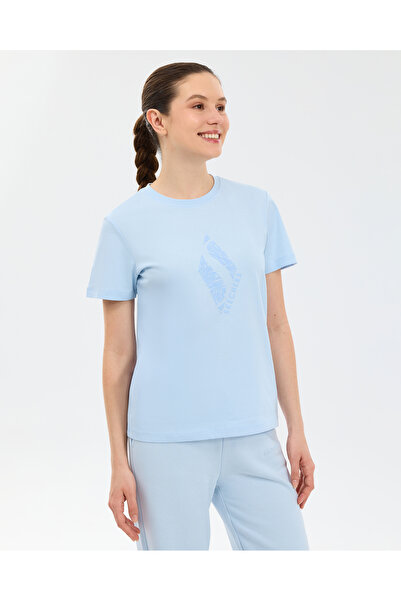 SKECHERS W regular fit graphic t-shirt women's blue t-shirt s2610057-0721